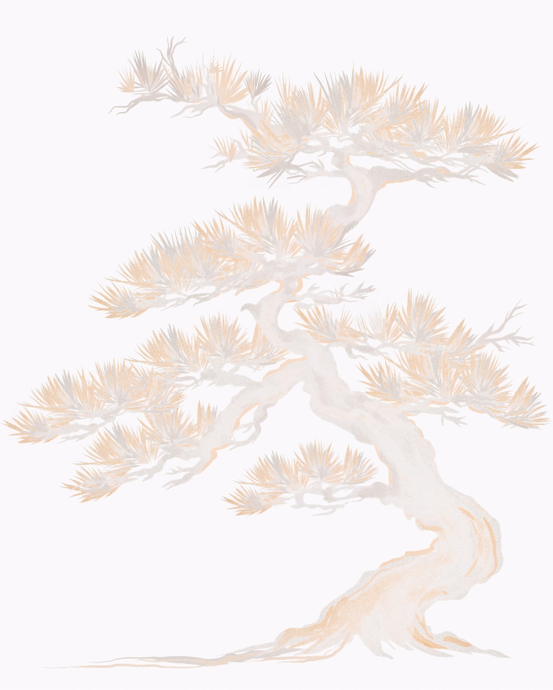Matsu pine Pastel Japanese style  Wall Mural