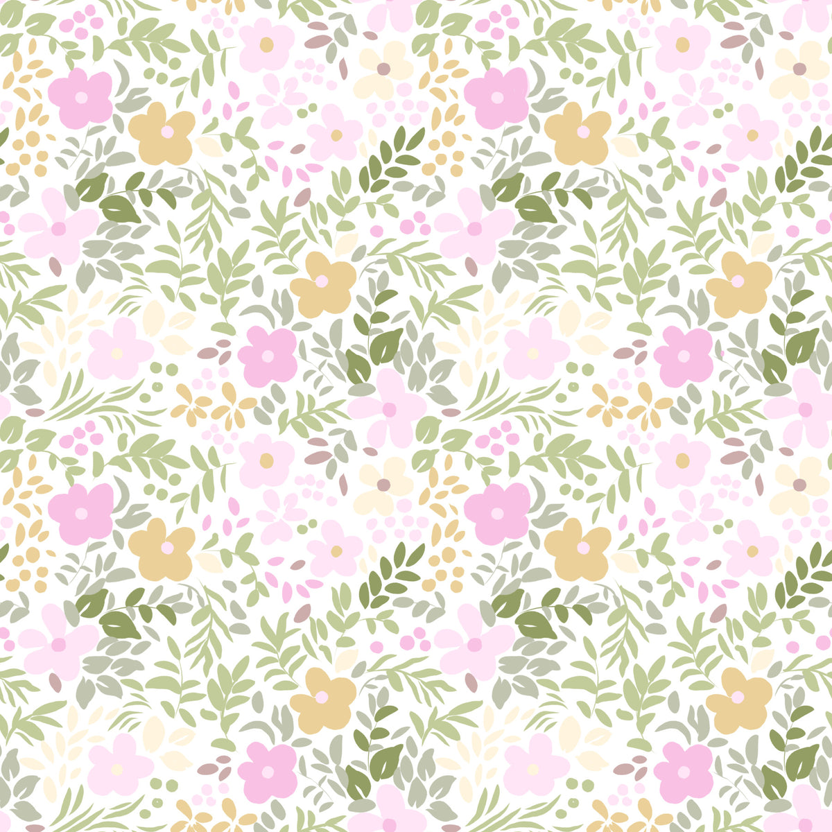 Spring Blossom flowers summertime seamless pattern  Wallpaper⁠ in your room — zoomed