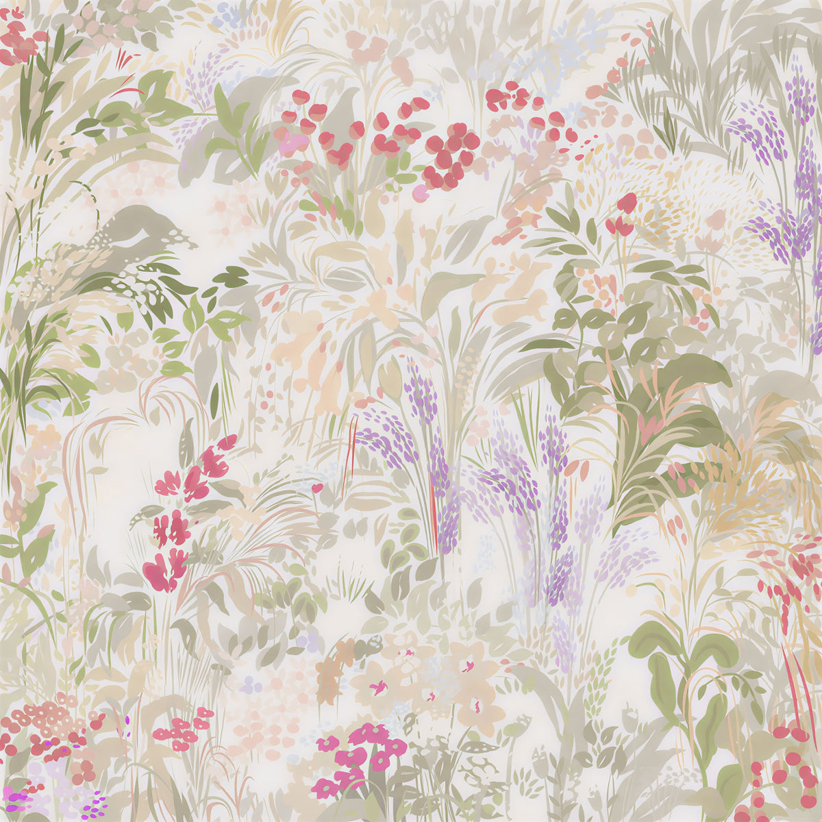 Dreamy Wildflower Meadow Soft Pastel Romance Wall Mural in your room
