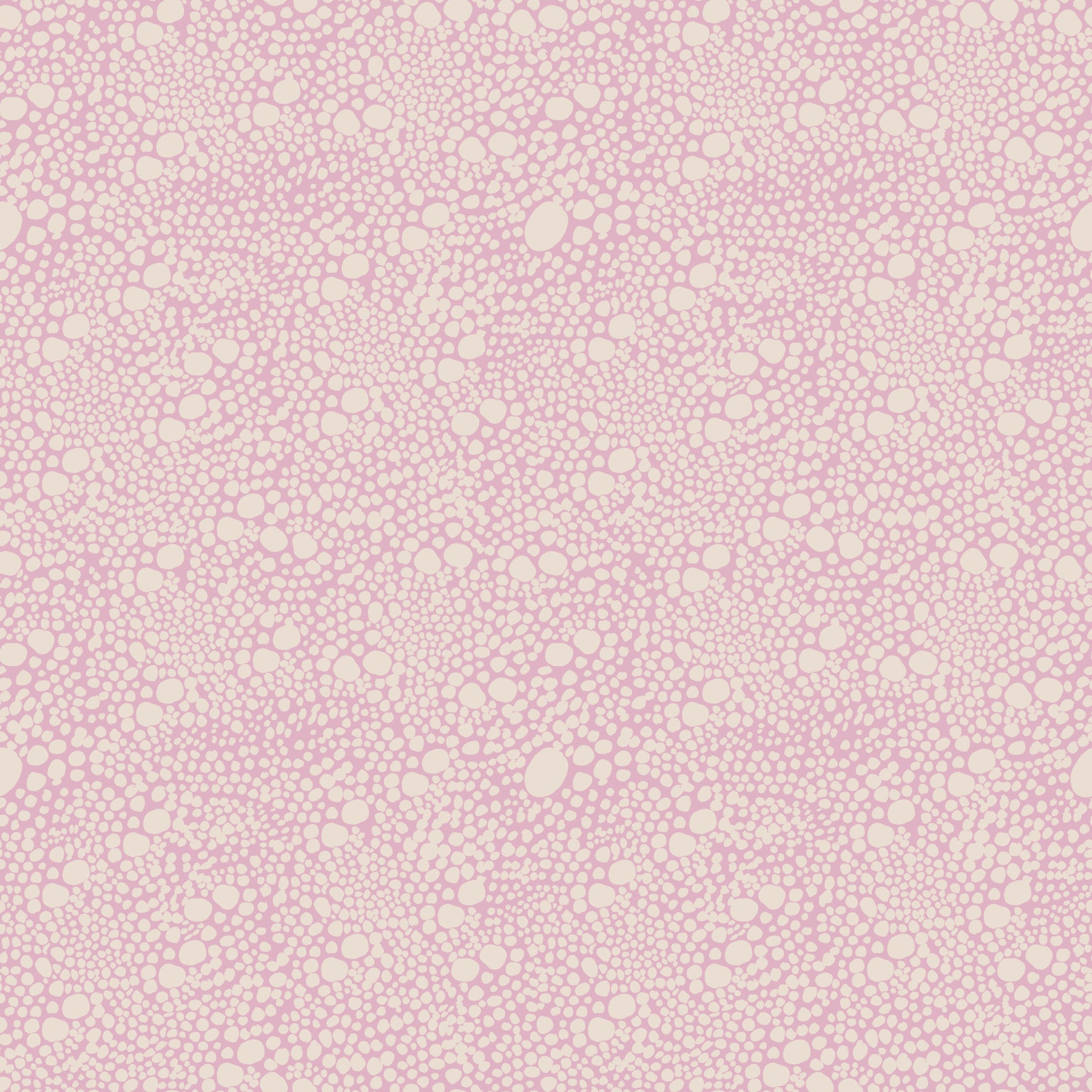 Pebble Bloom wallpaper wraps a kids' room in pastel pink and cream dots