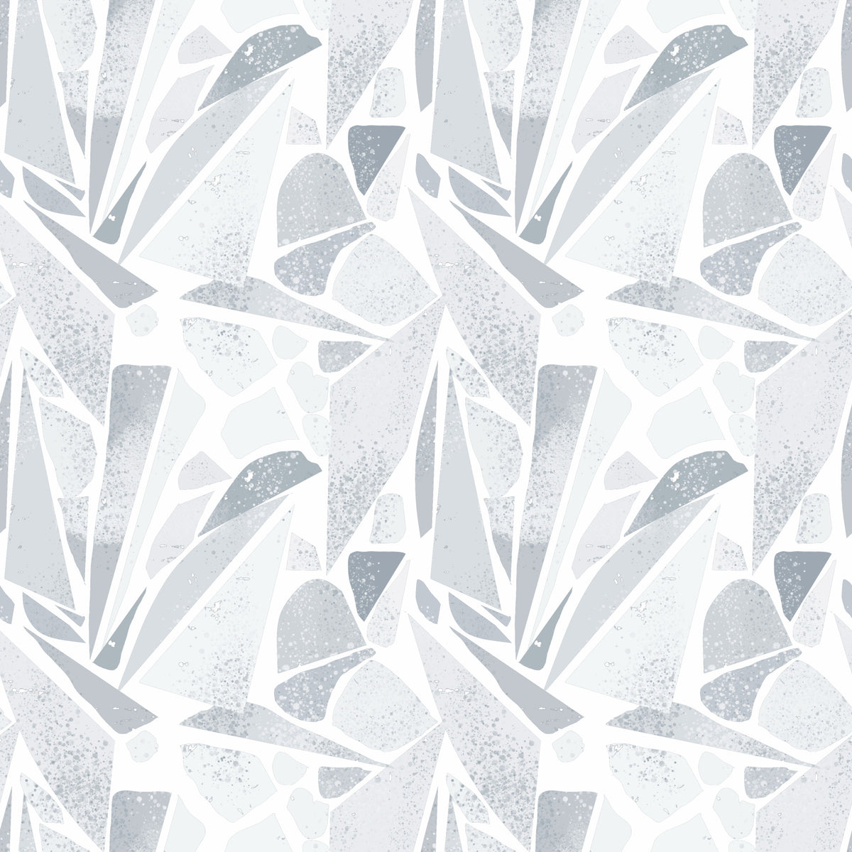 Fragmented Greyscale Mosaic Wallpaper⁠ in your room — zoomed