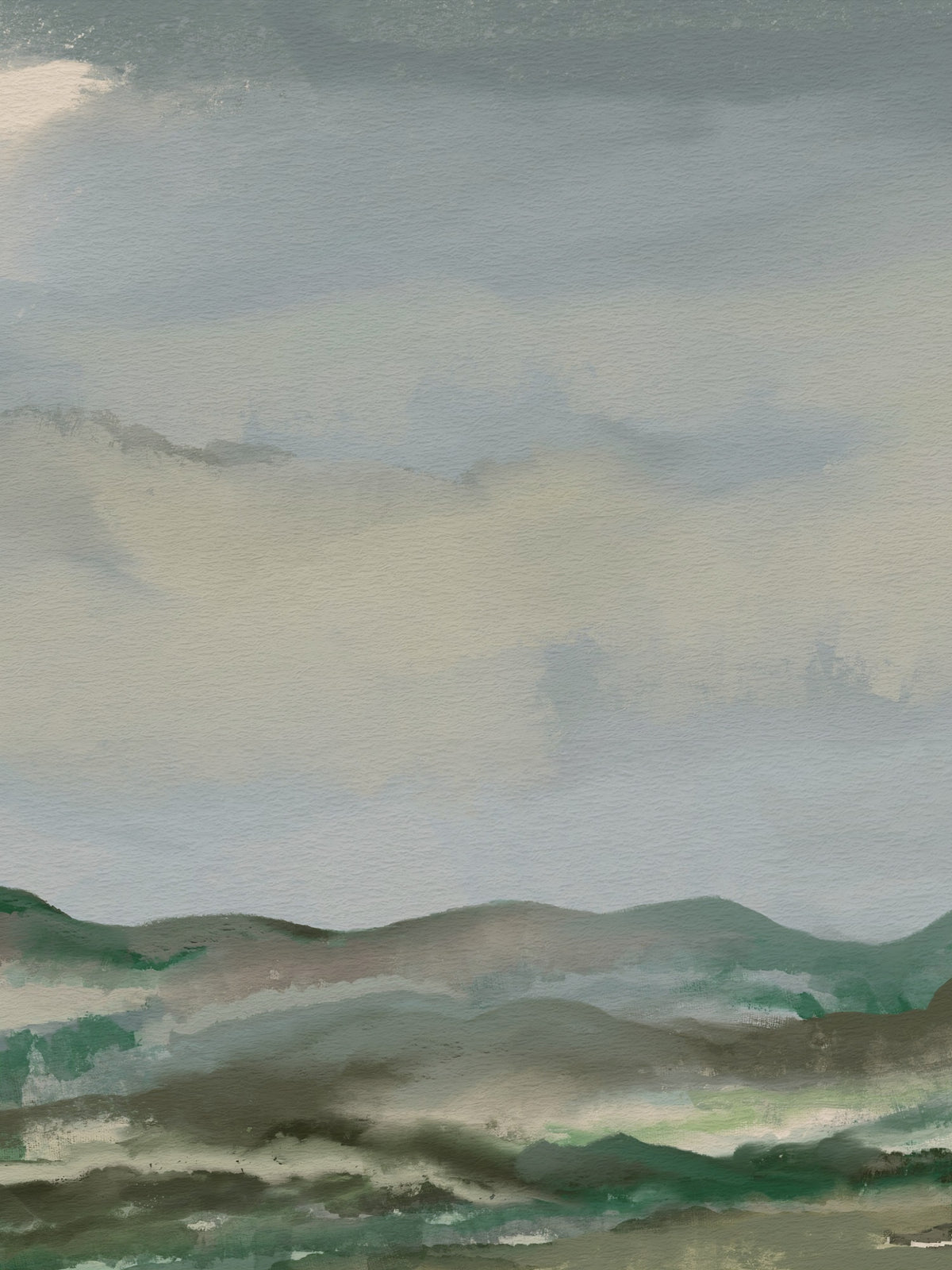 Serene Hillside Horizon Wall Mural in your room — zoomed