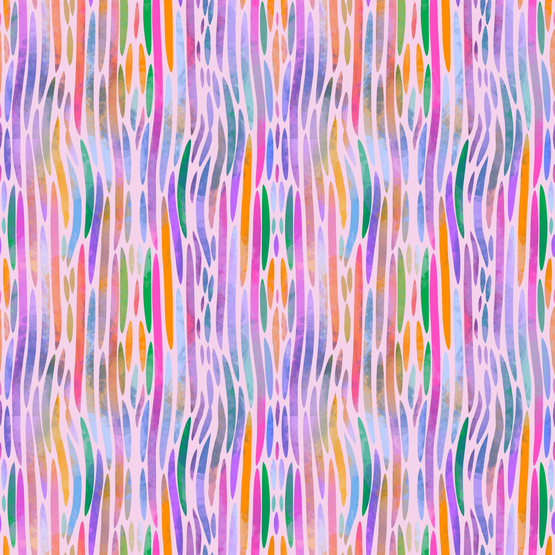 Kids' room feature styled with the multicolor rainbow chromatic flow pattern wallpaper
