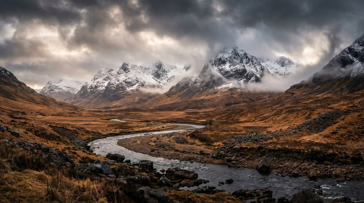 Rugged Mountain Flow Wall Mural in your room