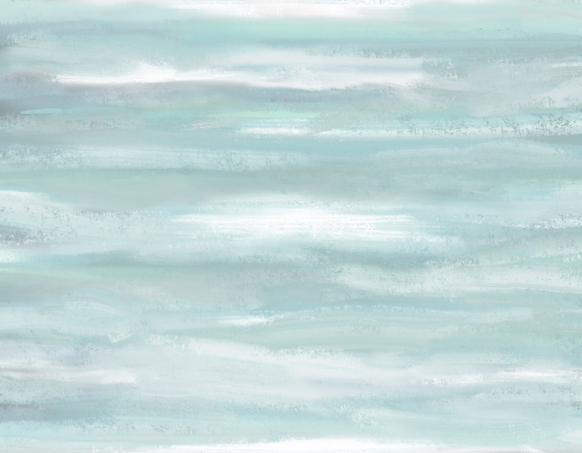 Aqua Horizon Strokes Wall Mural in your room — zoomed