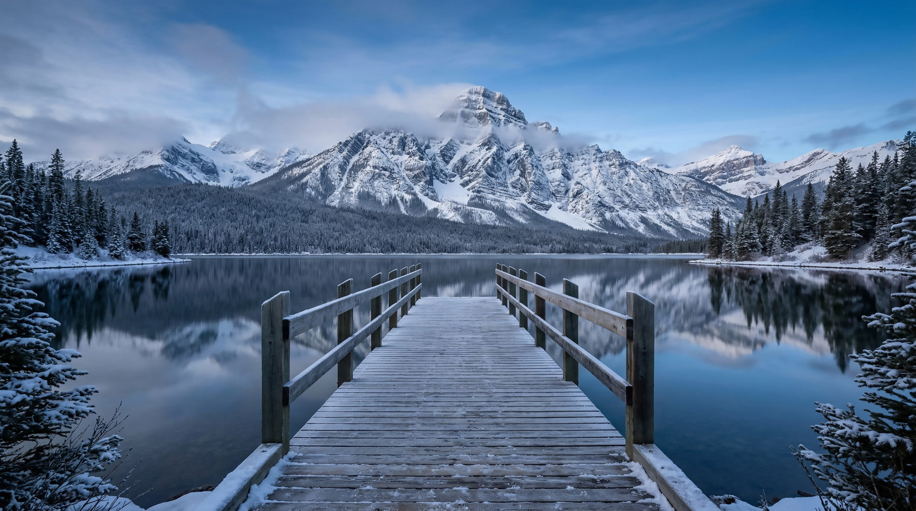 Winter Lake Serenity Wall Mural