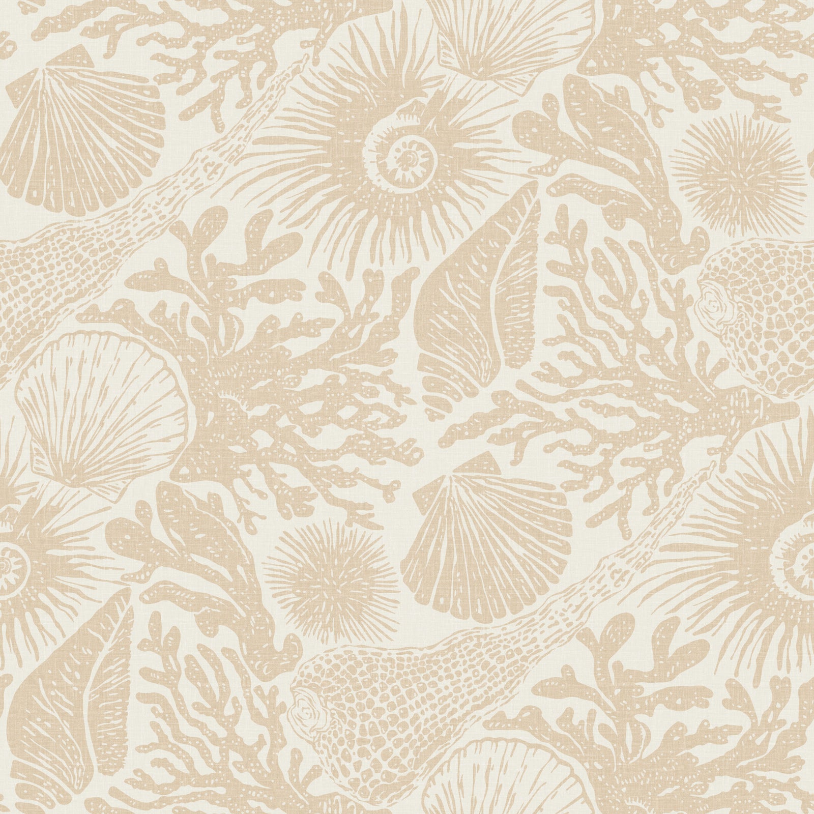 Boho Seashell & Coral Sand Wallpaper⁠