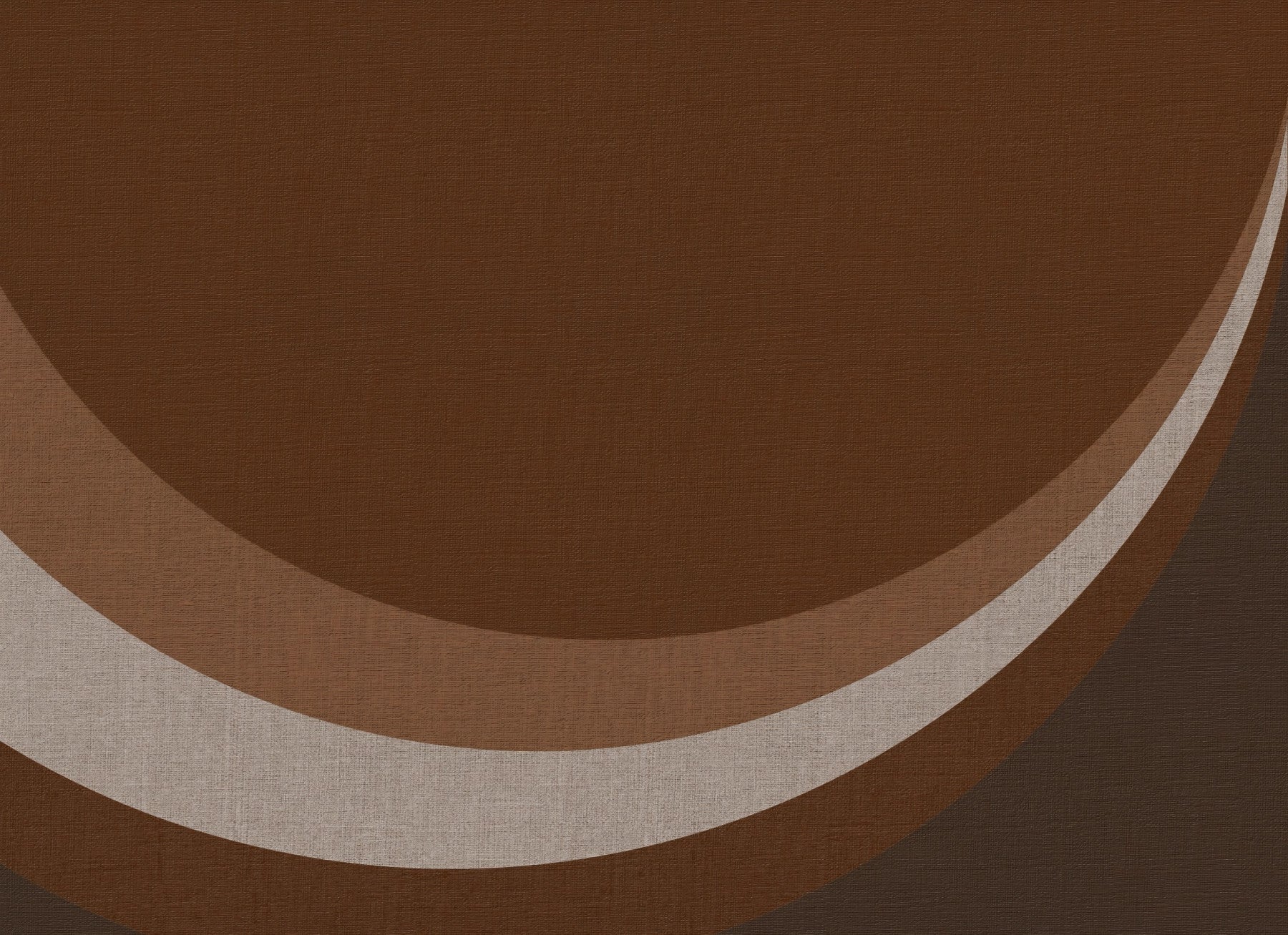 Bathroom showcasing Cocoa Rhythm Waves wall mural with brown curves and cream 
