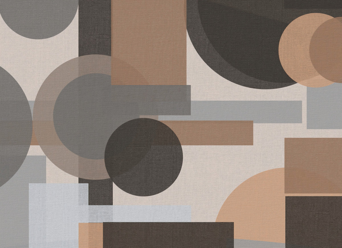 Earthy Geometric Harmony Abstract  Wall Mural in your room — zoomed