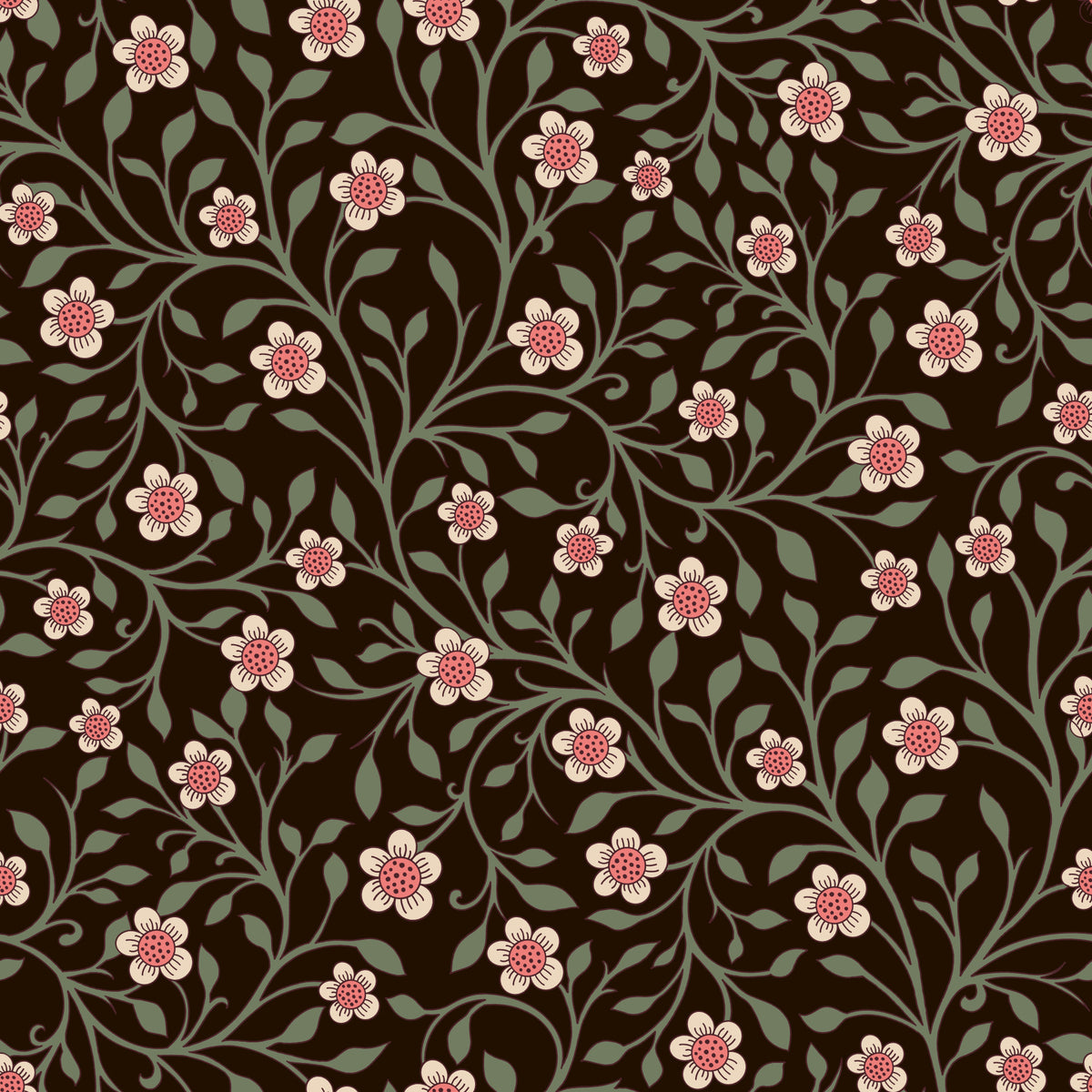 Dark Botanical Charm Wallpaper⁠ in your room