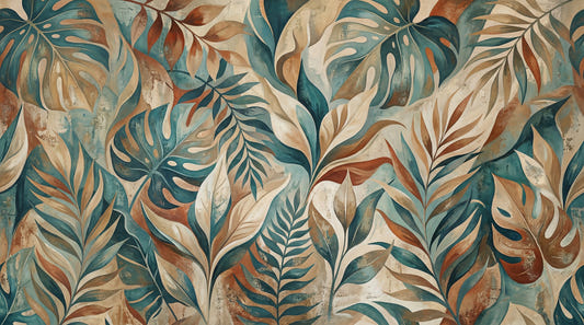 Painterly Tropical Foliage Wall Mural