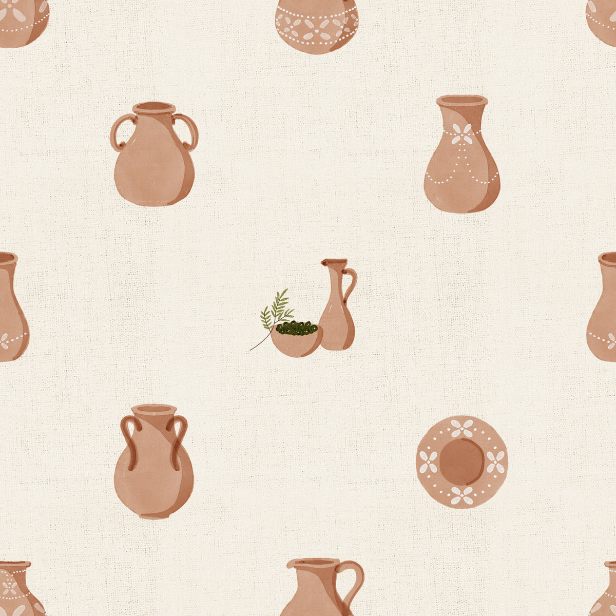Tuscany Pottery On Canvas Wallpaper⁠ in your room