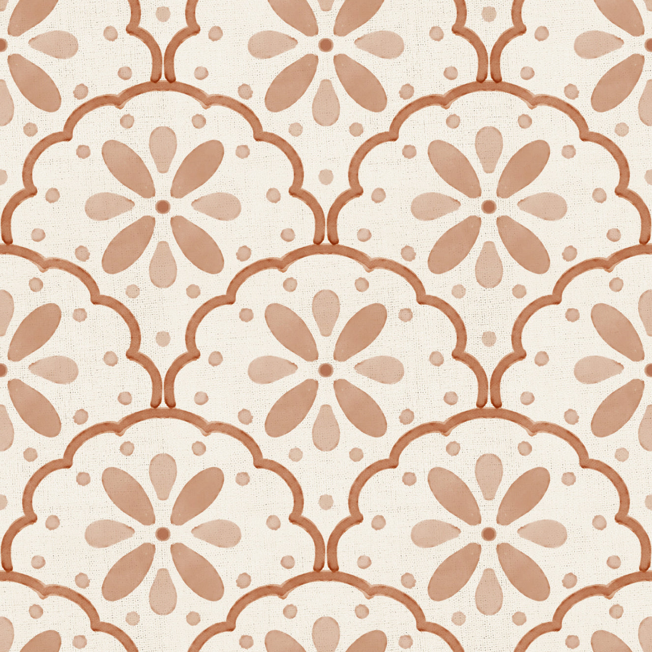 Tuscany Scallop Terracotta Wallpaper⁠