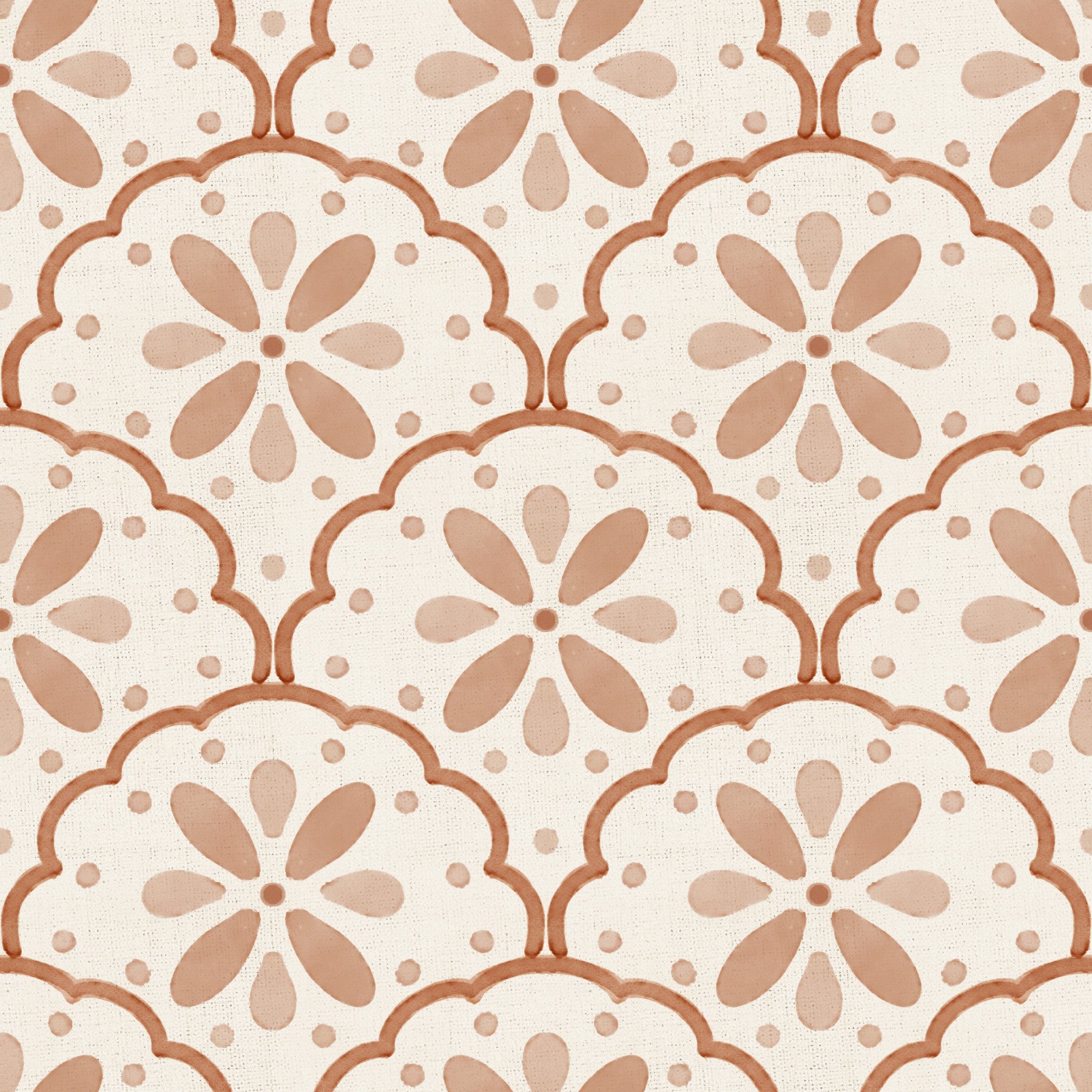 Tuscany Scallop Terracotta Wallpaper⁠