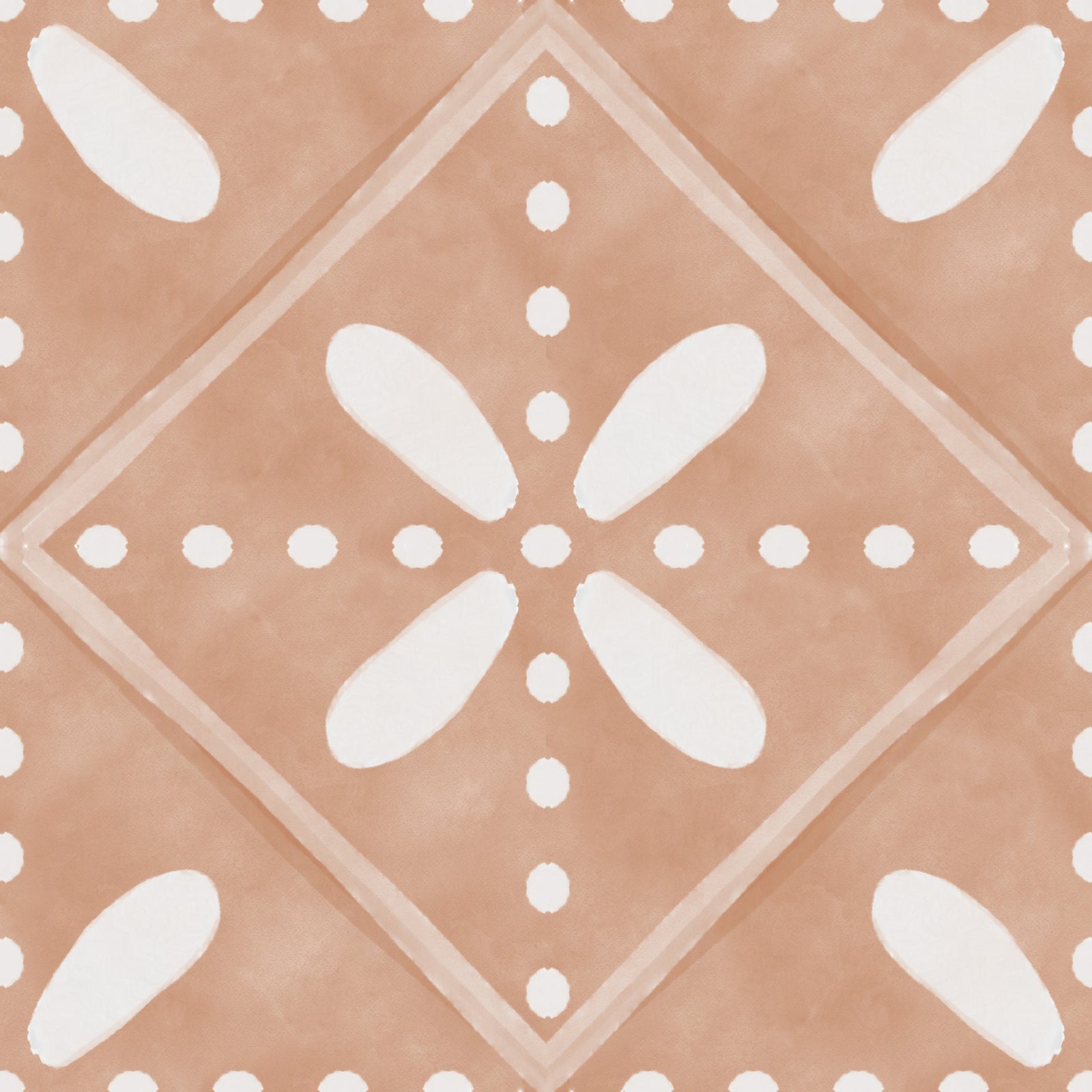 Tuscany Bloom Cotto Tiles Wallpaper⁠