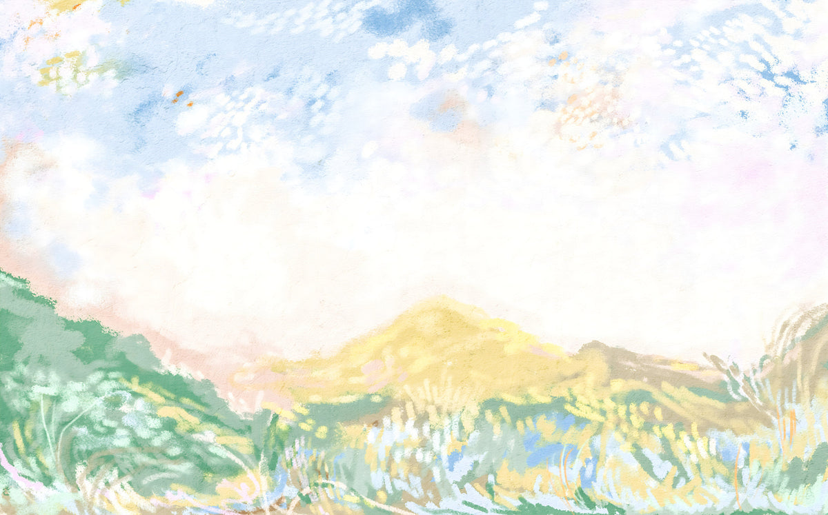 Dreamy Horizon Hues Meadow impressionism oils Wall Mural in your room