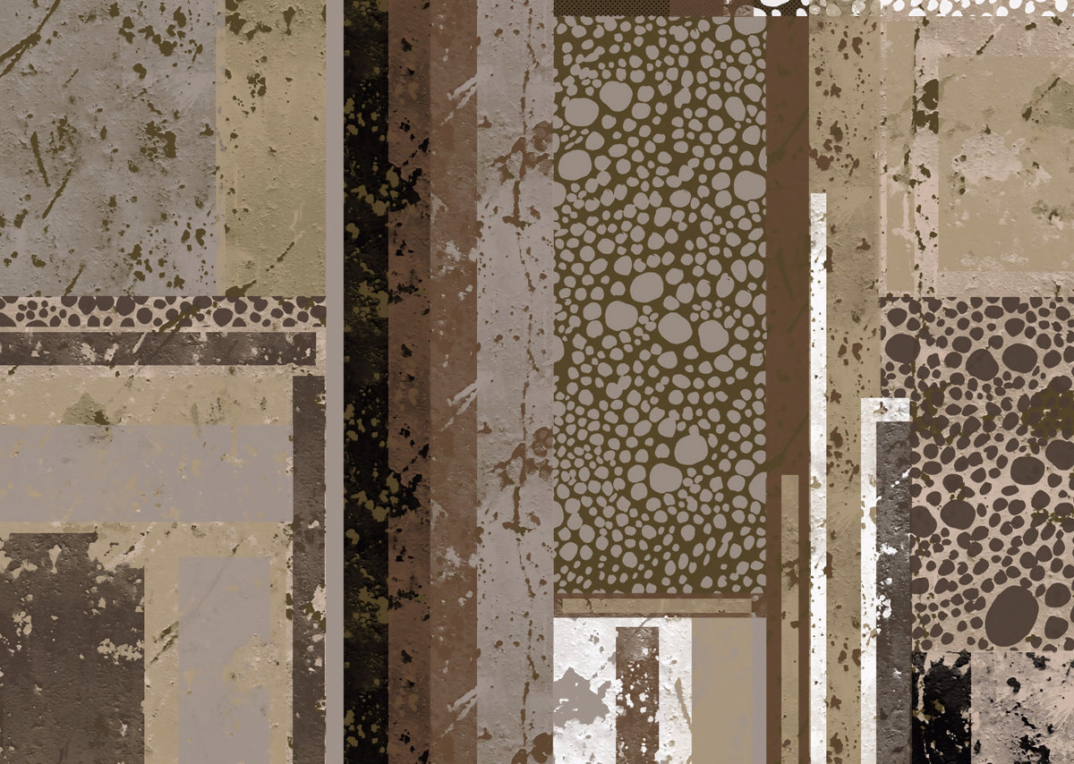 Urban Patina Collage Abstract geometric  Wall Mural in your room