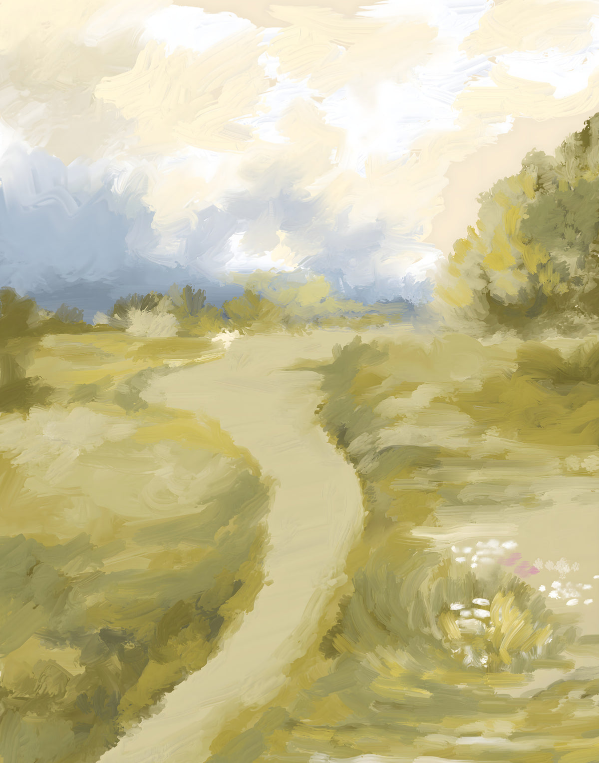 Soft Countryside painting oil impressionism  Wall Mural in your room