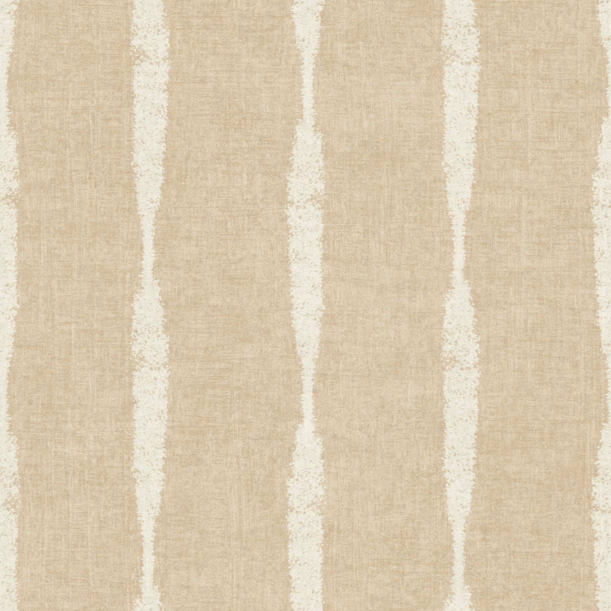 Creamy White Textured Distressed Stripes on Warm Beige Wallpaper⁠