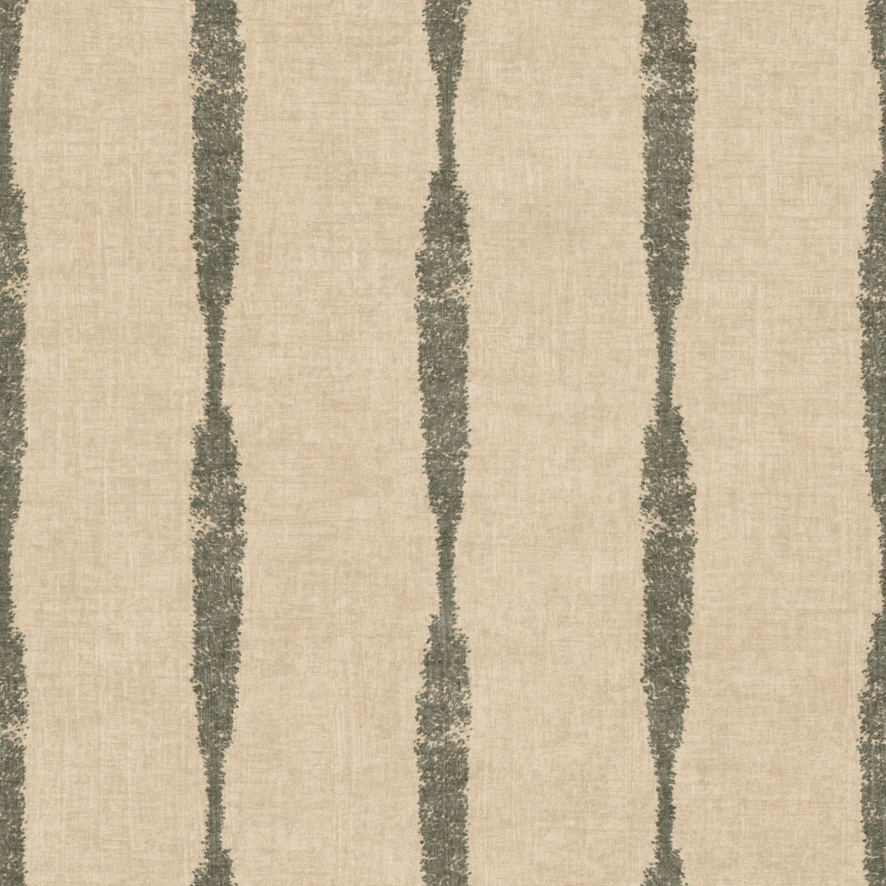 Muted Green Textured Distressed Stripes on Warm Beige Wallpaper⁠