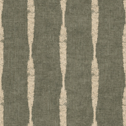 Warm Beige Textured Distressed Stripes on Muted Green Wallpaper⁠