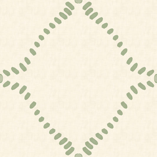 Beachy Boho Costal Green Dotted Lattice Wallpaper⁠