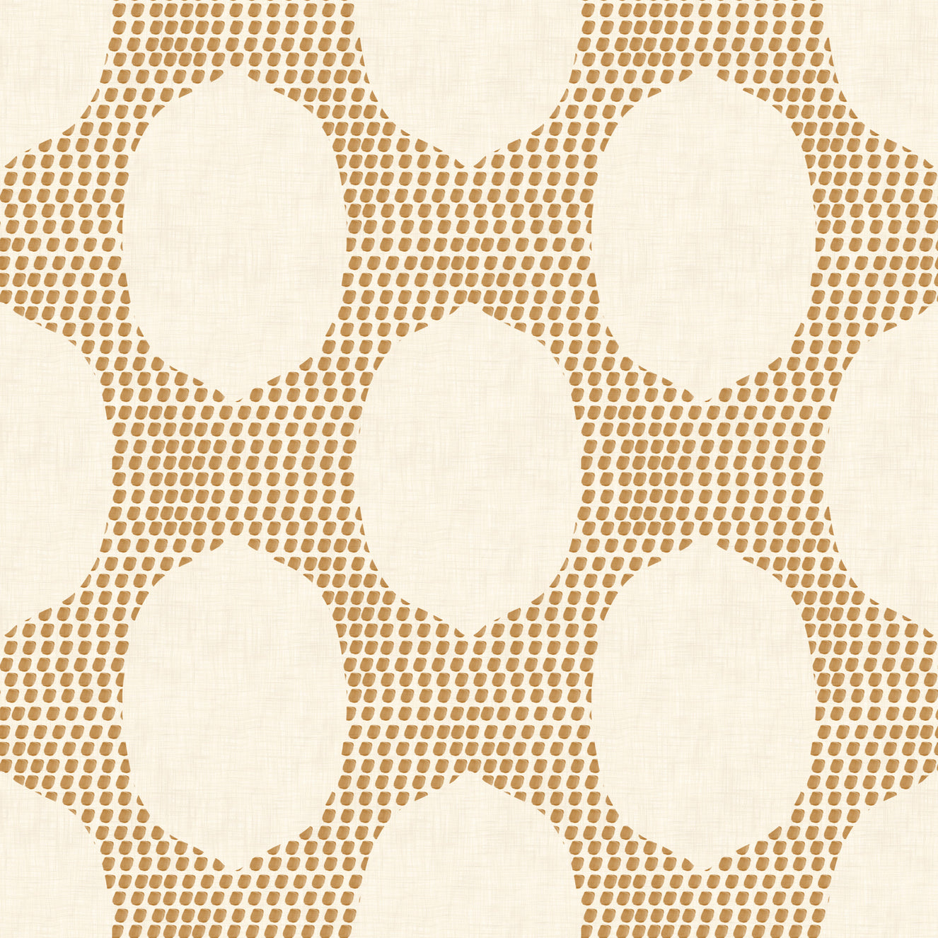 Beachy Boho Golden Mosaic Wallpaper⁠