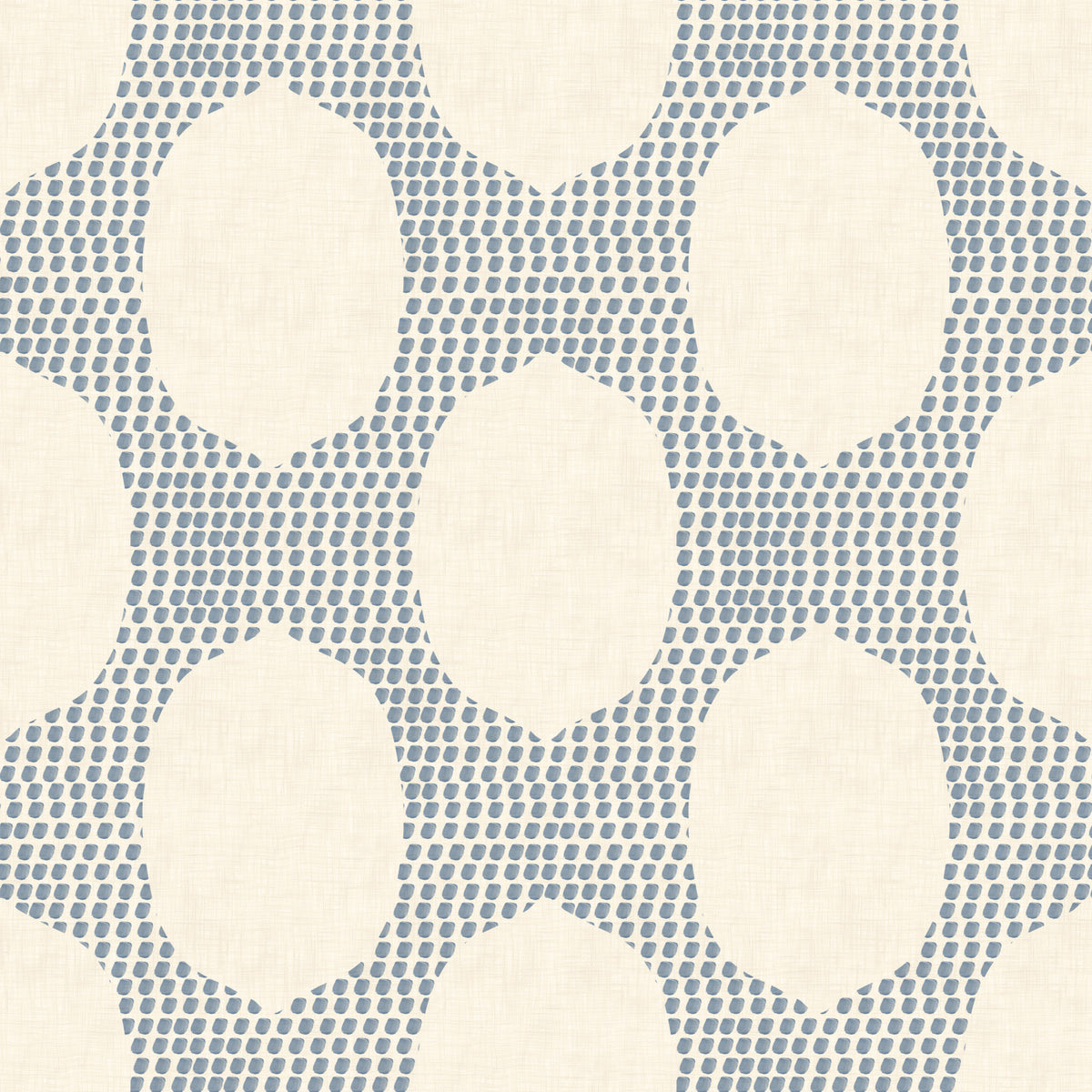 Beachy Boho Slate Blue Mosaic Wallpaper⁠ in your room — zoomed