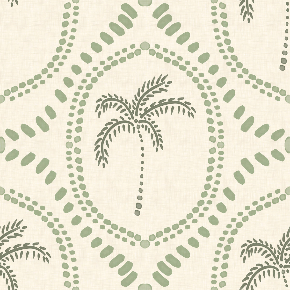 Beachy Boho Palm Oasis Costal Green Wallpaper⁠ in your room — zoomed