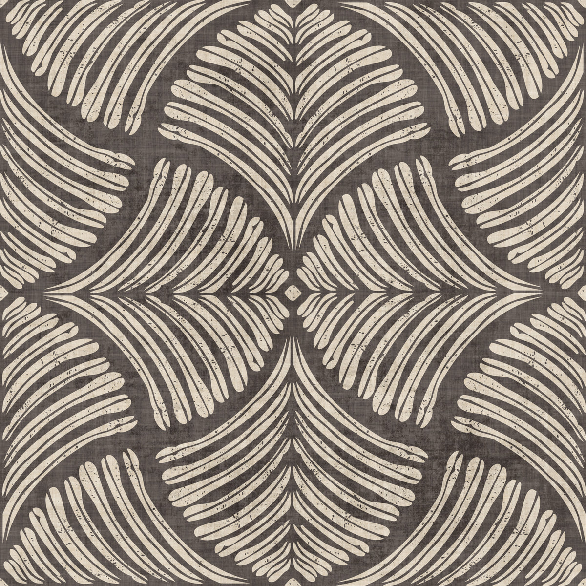 Charcoal Brown Textured Scallops Fan Japandi  Wallpaper⁠ in your room — zoomed