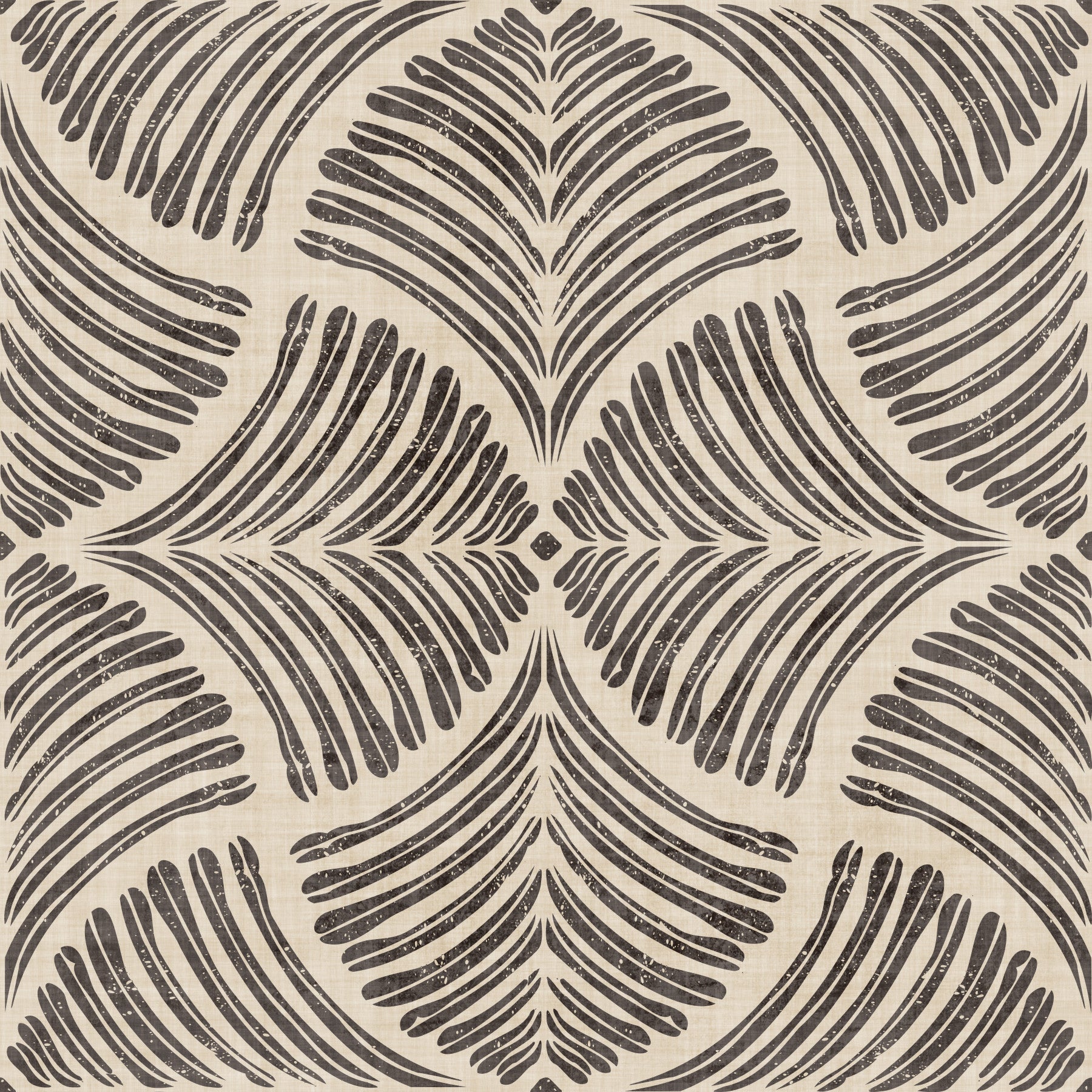 Dark Brown Textured Scallops Fan Japandi Minimalist Wallpaper⁠