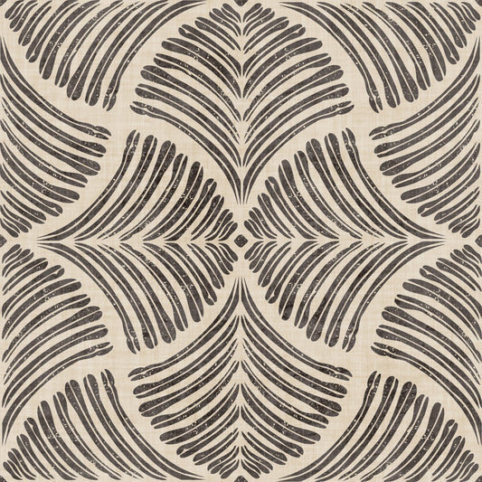 Dark Brown Textured Scallops Fan Japandi Minimalist Wallpaper⁠