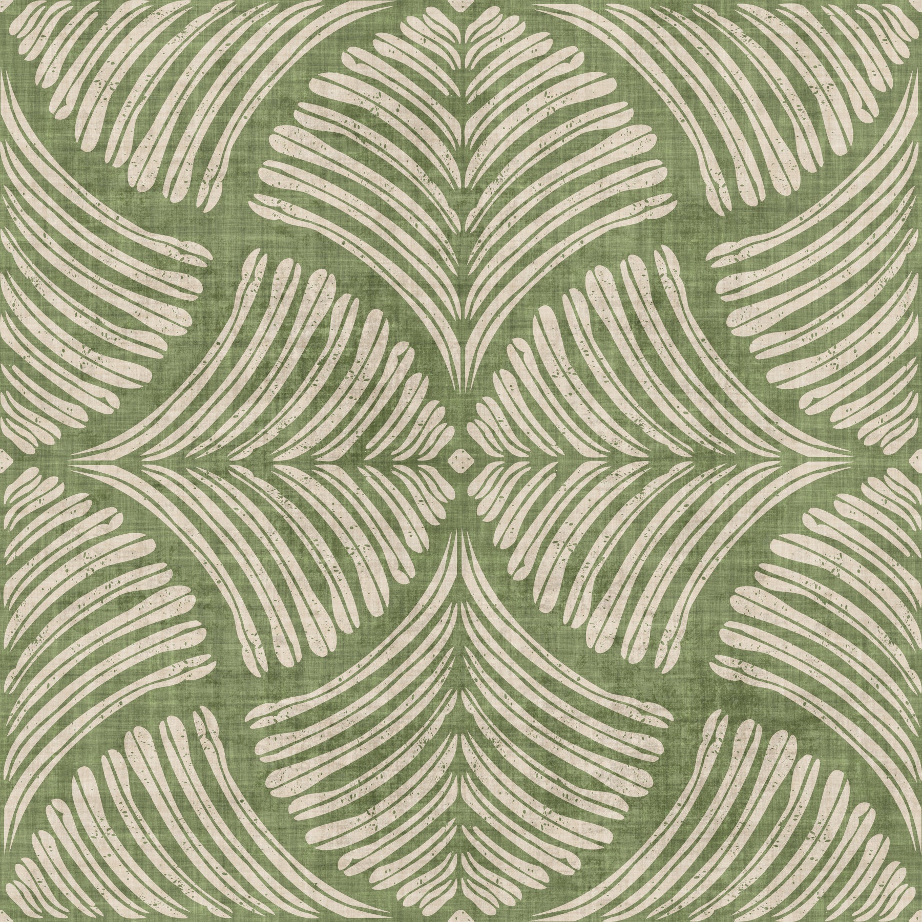Large living room with the Moss Green Textured Scallops Fan Japandi Minimalist Wallpaper