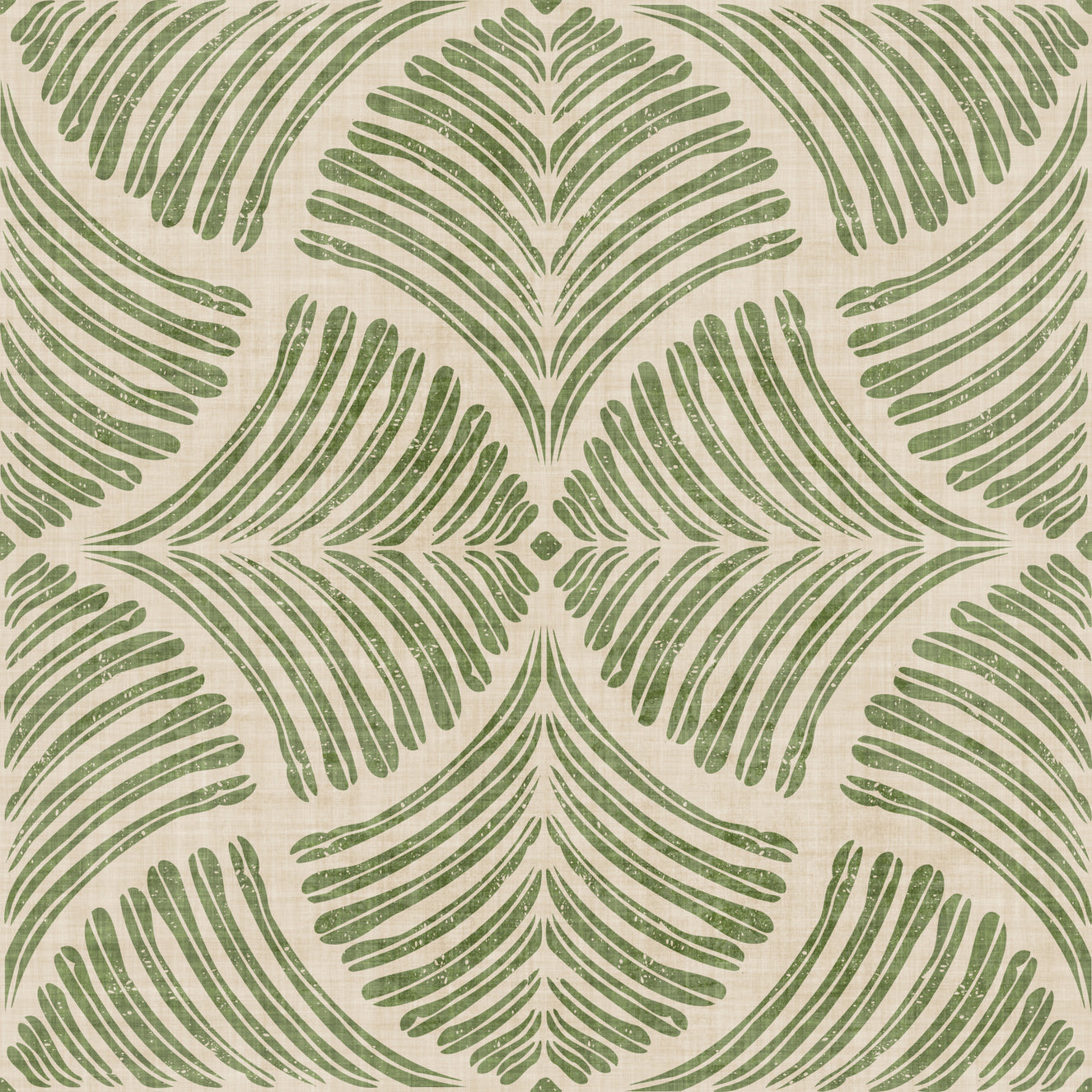 Muted Green Textured Scallops Fan Japandi Minimalist  Wallpaper⁠