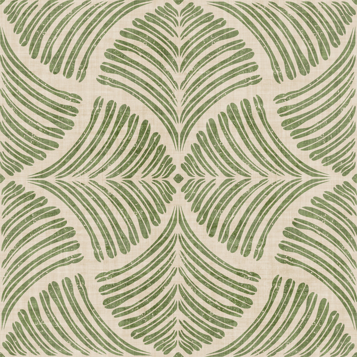 Muted Green Textured Scallops Fan Japandi Minimalist  Wallpaper⁠ in your room