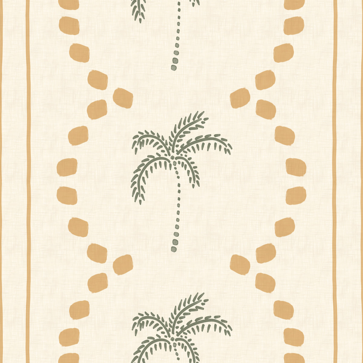 Tropical Palm Deco Stripes Sand Wallpaper⁠ in your room