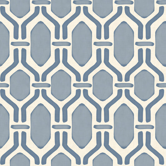 Art Deco Trellis Slate Blue Wallpaper⁠