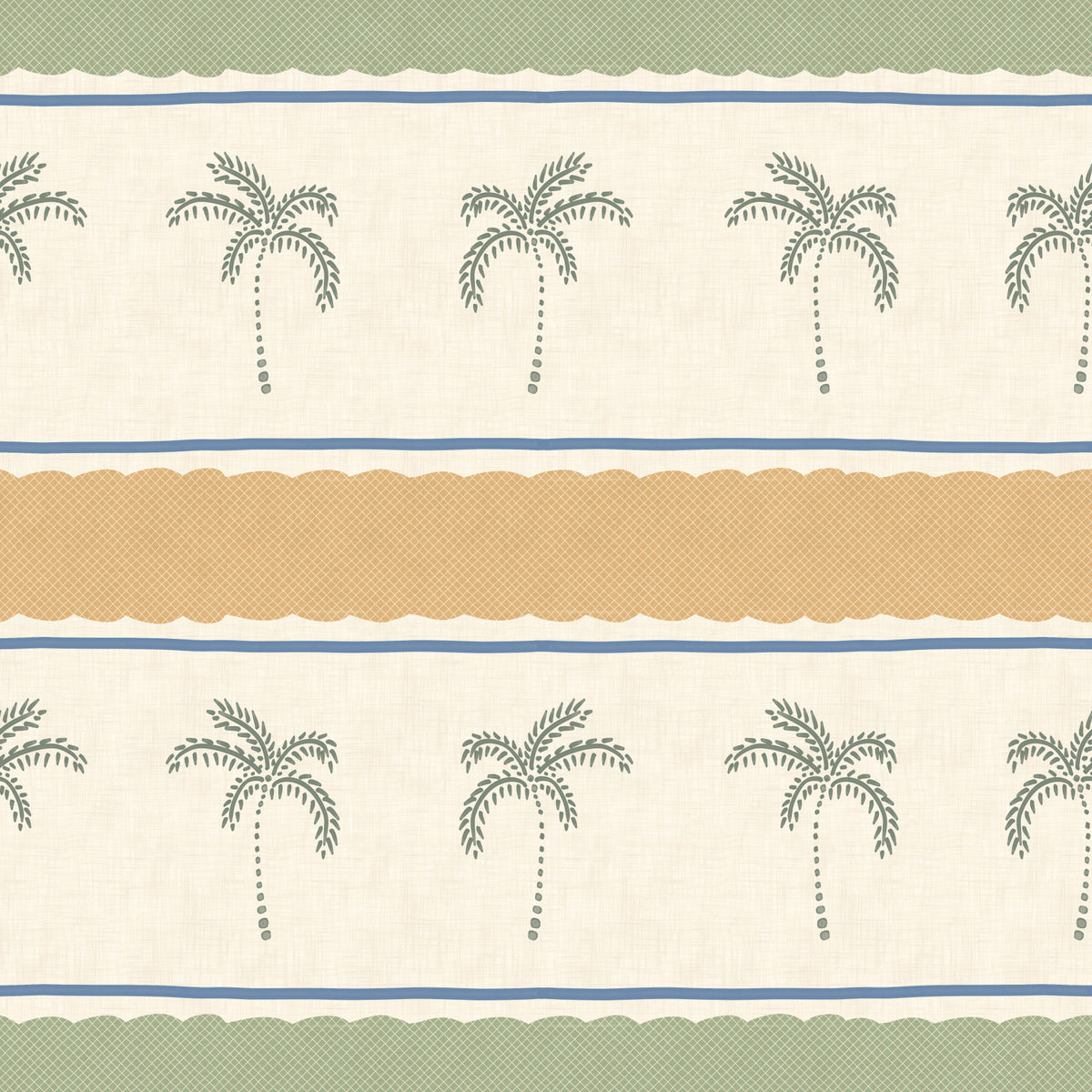 Marrakesh Orizzontal Striped Ornament Wallpaper⁠ in your room — zoomed