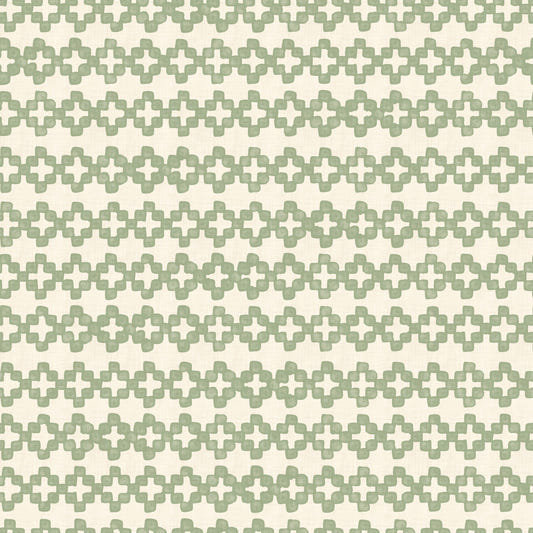 Zellige Cross Ornament Coastal Green Wallpaper⁠