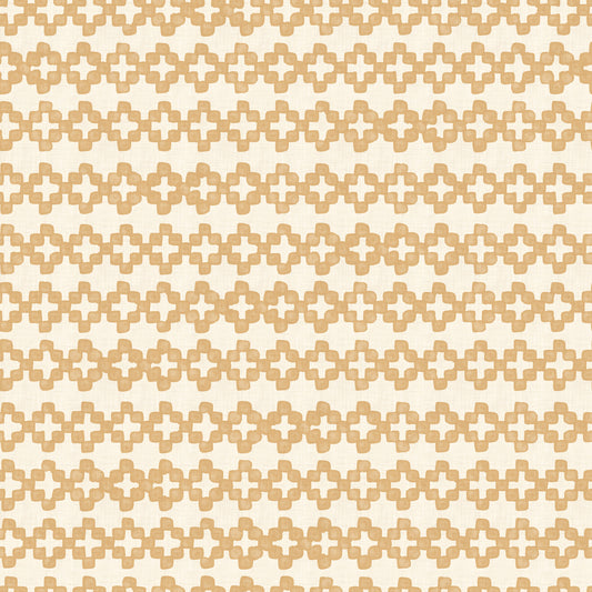 Zellige Cross Ornament Sand Wallpaper⁠