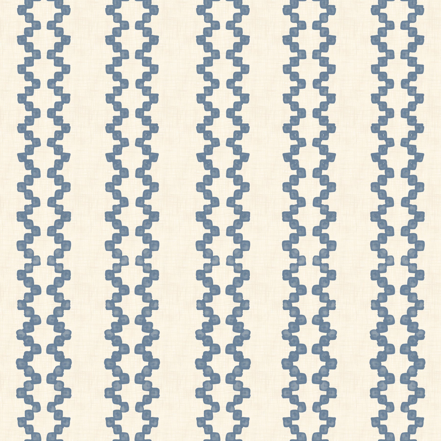 Bright living room calmed by zellige slate blue striped wallpaper rhythm
