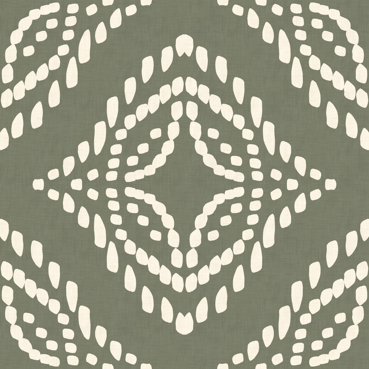 Block Print Ornament Palm Green Canvas Wallpaper⁠ in your room — zoomed