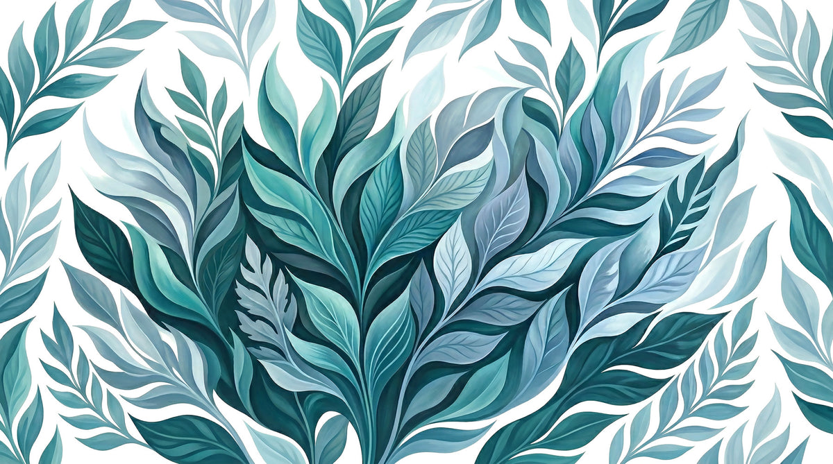 Serene Leaf Dance Wall Mural in your room — zoomed