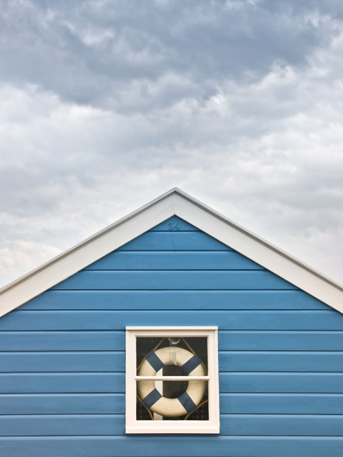 Blue Beach Hut: Coastal Charm Wall Mural in your room