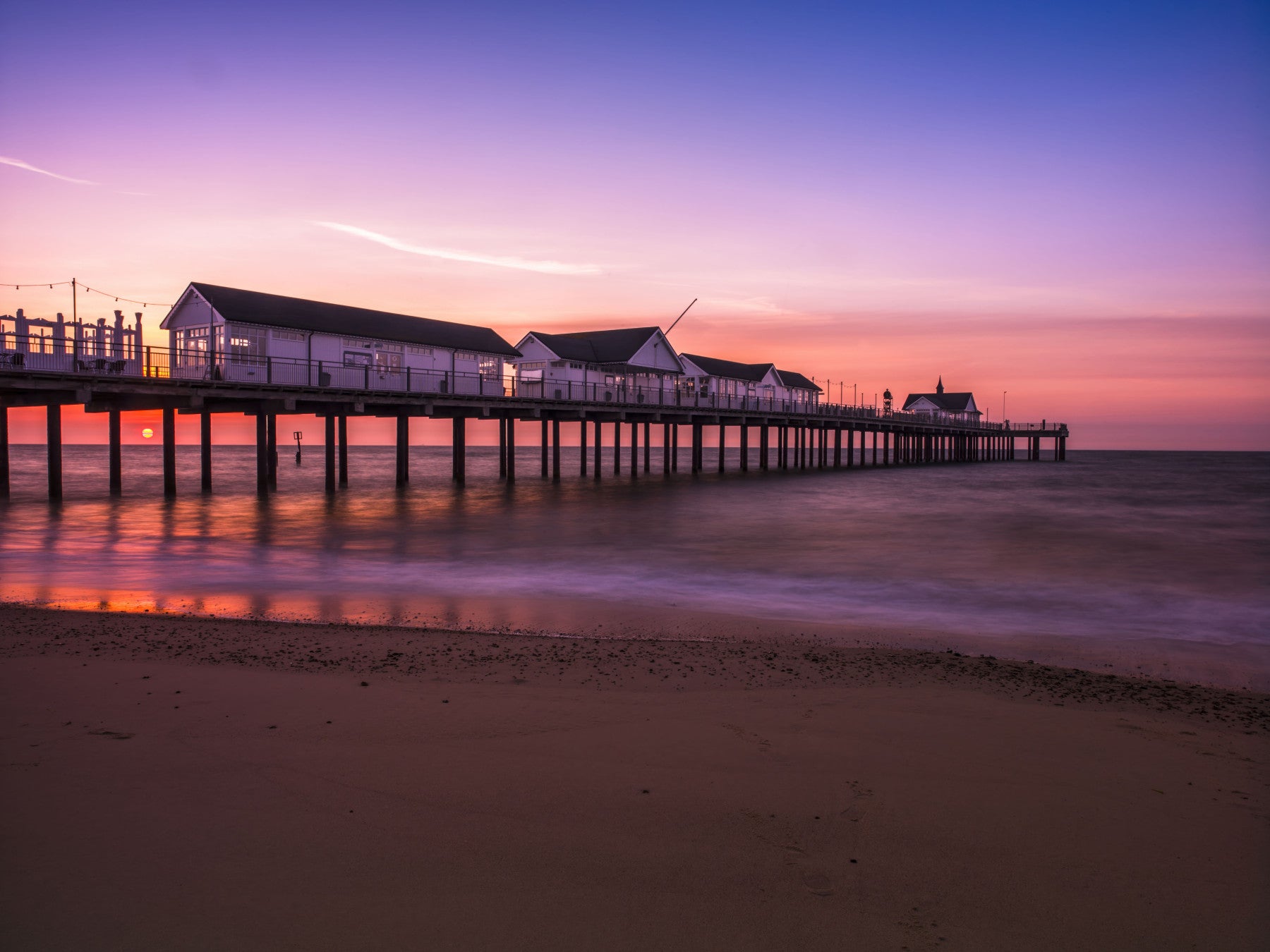 Sunset Pier Reverie Wall Mural