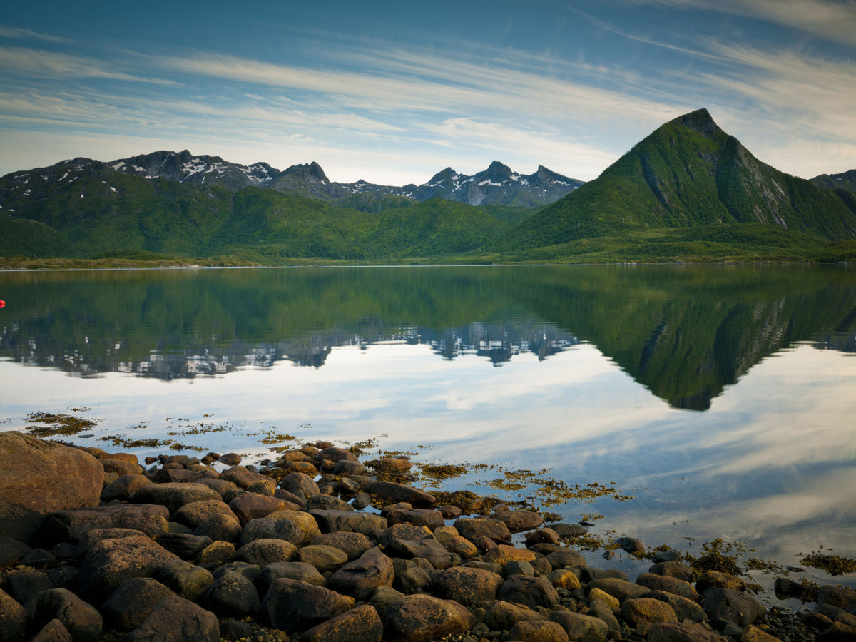 Emerald Peaks, Mirror Waters Wall Mural in your room — zoomed