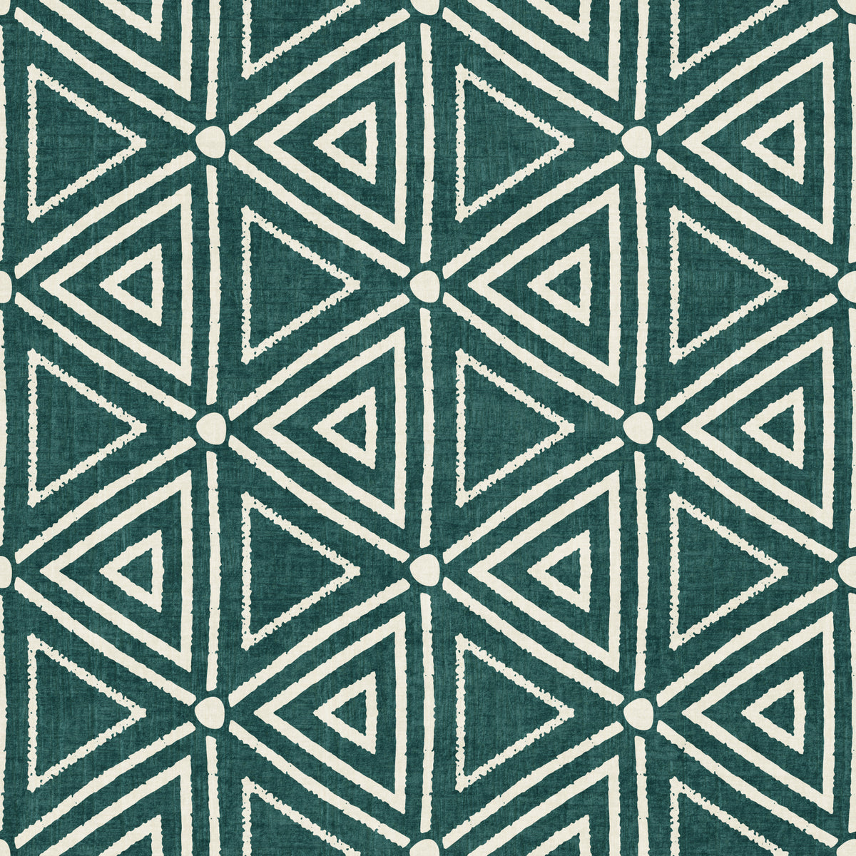Textured Mudcloth Geometric Triangles Boho Deep Teal Wallpaper⁠ in your room