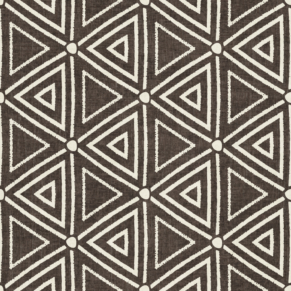 Textured Mudcloth Geometric Triangles Boho Dark Umber Brown  Wallpaper⁠ in your room