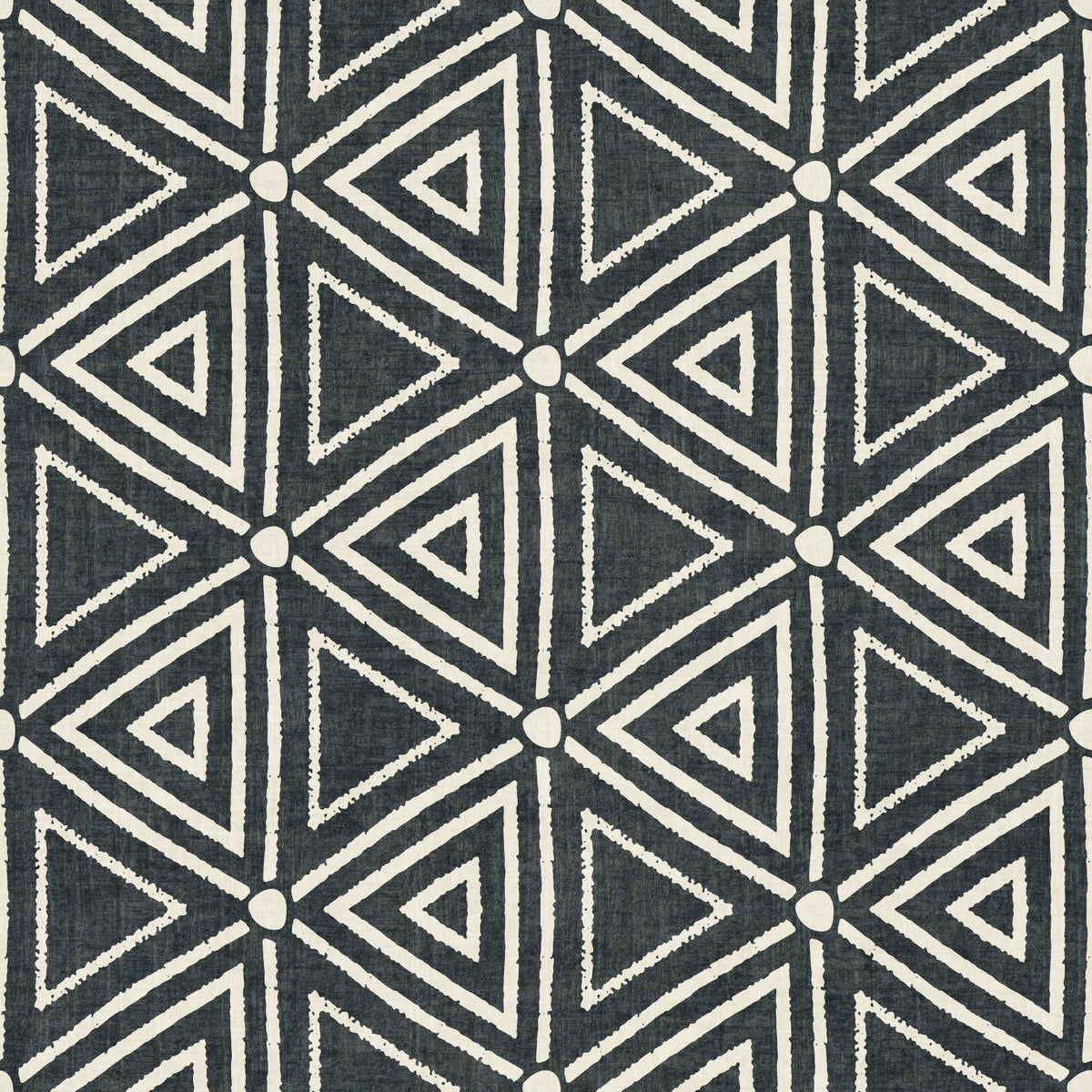 Textured Mudcloth Geometric Triangles Boho Charcoal Black  Wallpaper⁠ in your room — zoomed