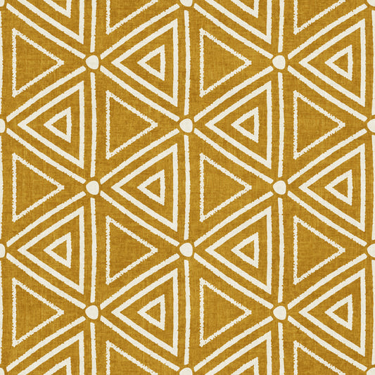 Textured Mudcloth Geometric Triangles Boho Mustard Yellow Wallpaper⁠